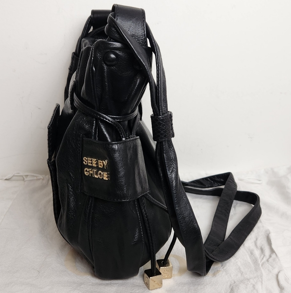 Chloe Snakeskin Leather Bucket Purse - Picture 5 of 15